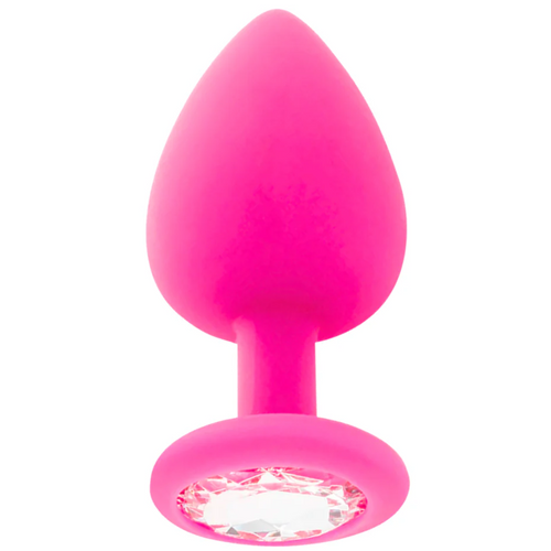 Plug Anal Jóia Silicone Intense Rosa L