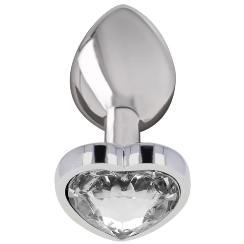 Plug Anal Metal Jóia Intense Coração Transparente L