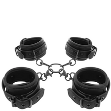 Carregar imagem no visualizador da galeria, Conjunto Algemas Pulso, Tornozelo e Hogtie Fetish Submissive
