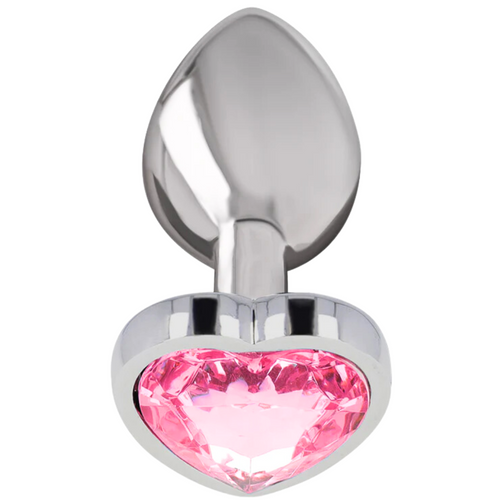 Plug Anal Metal Jóia Intense Coração Rosa L