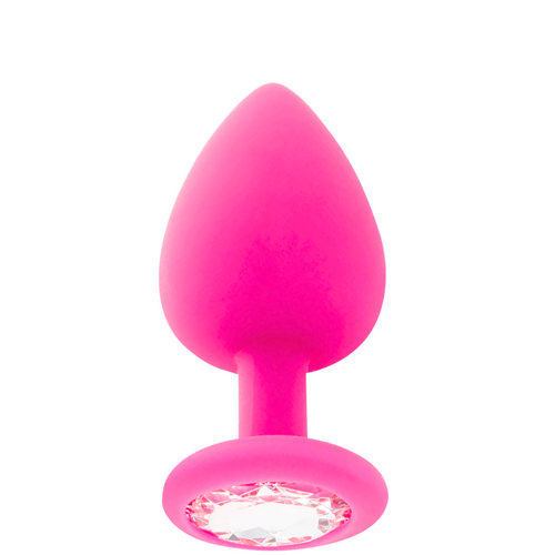 Plug Anal Jóia Silicone Intense Rosa S