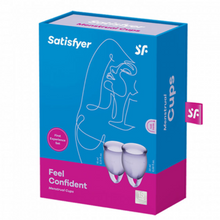 Carregar imagem no visualizador da galeria, Copo Menstrual Satisfyer Feel Confident Roxo 15+ 20 ml

