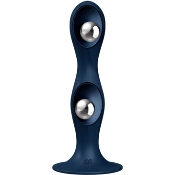 Dildo Bolas Chocalho Satisfyer Double Barr-R Azul 15x4cm