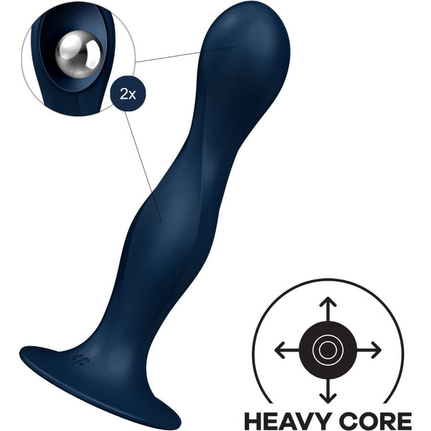 Dildo Bolas Chocalho Satisfyer Double Barr-R Azul 15x4cm