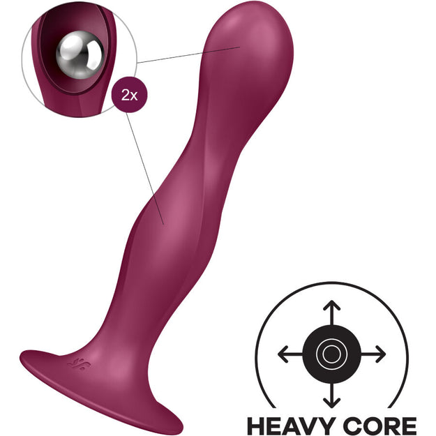 Dildo Bolas Chocalho Satisfyer Double Barr-R Vermelho 15x4cm