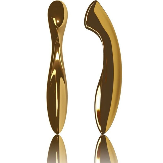 Dildo Firme Ponto-G Lelo Olga Ouro Aço Inóxidável 19.5x5cm