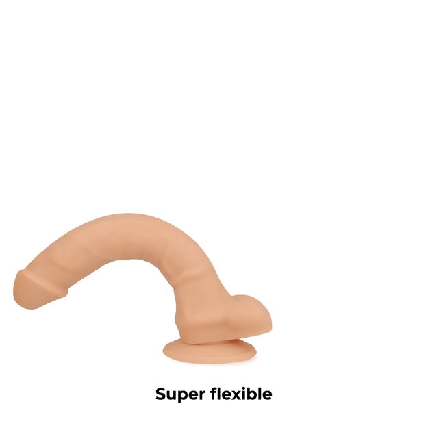 Dildo Silicone Memória Articulável Cock Miller Bege 21x4cm