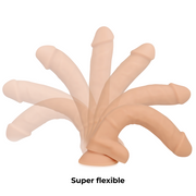 Dildo Silicone Memória Articulável Cock Miller Bege 21x4cm