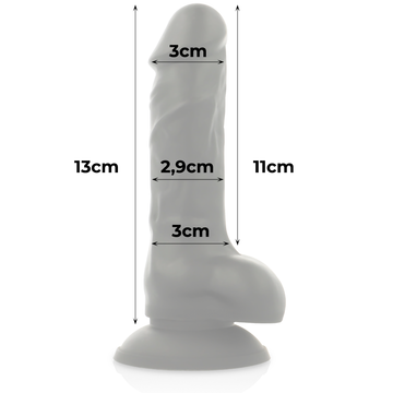 Dildo Silicone Memória Articulável Cock Miller Preto 11x3cm