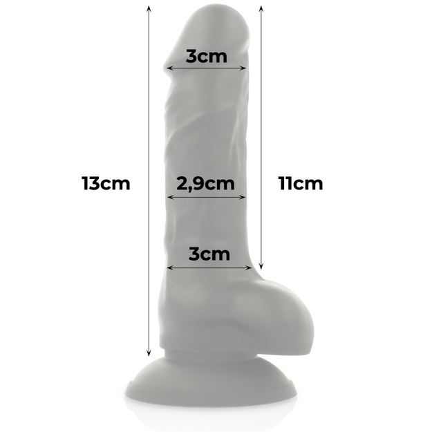 Dildo Silicone Memória Articulável Cock Miller Preto 11x3cm