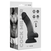 Dildo Silicone Memória Articulável Cock Miller Preto 11x3cm