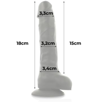 Dildo Silicone Memória Articulável Cock Miller Preto 15x3.3cm