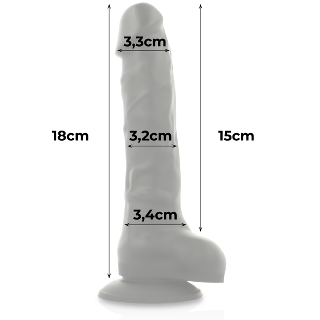 Dildo Silicone Memória Articulável Cock Miller Preto 15x3.3cm