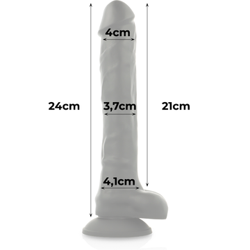 Dildo Silicone Memória Articulável Cock Miller Preto 21x4cm