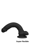 Dildo Silicone Memória Articulável Cock Miller Preto 21x4cm