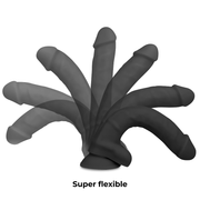 Dildo Silicone Memória Articulável Cock Miller Preto 21x4cm