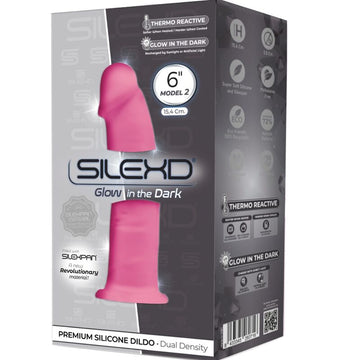 Dildo Silicone Memória SilexD 6 Rosa Fluorescente