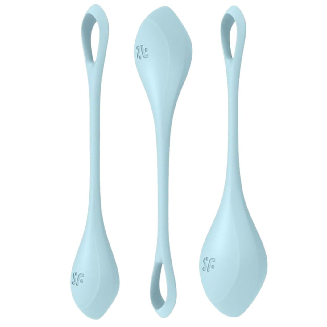 Conjunto 3 Bolas Kegel Satisfyer Yoni Power 2 Azul