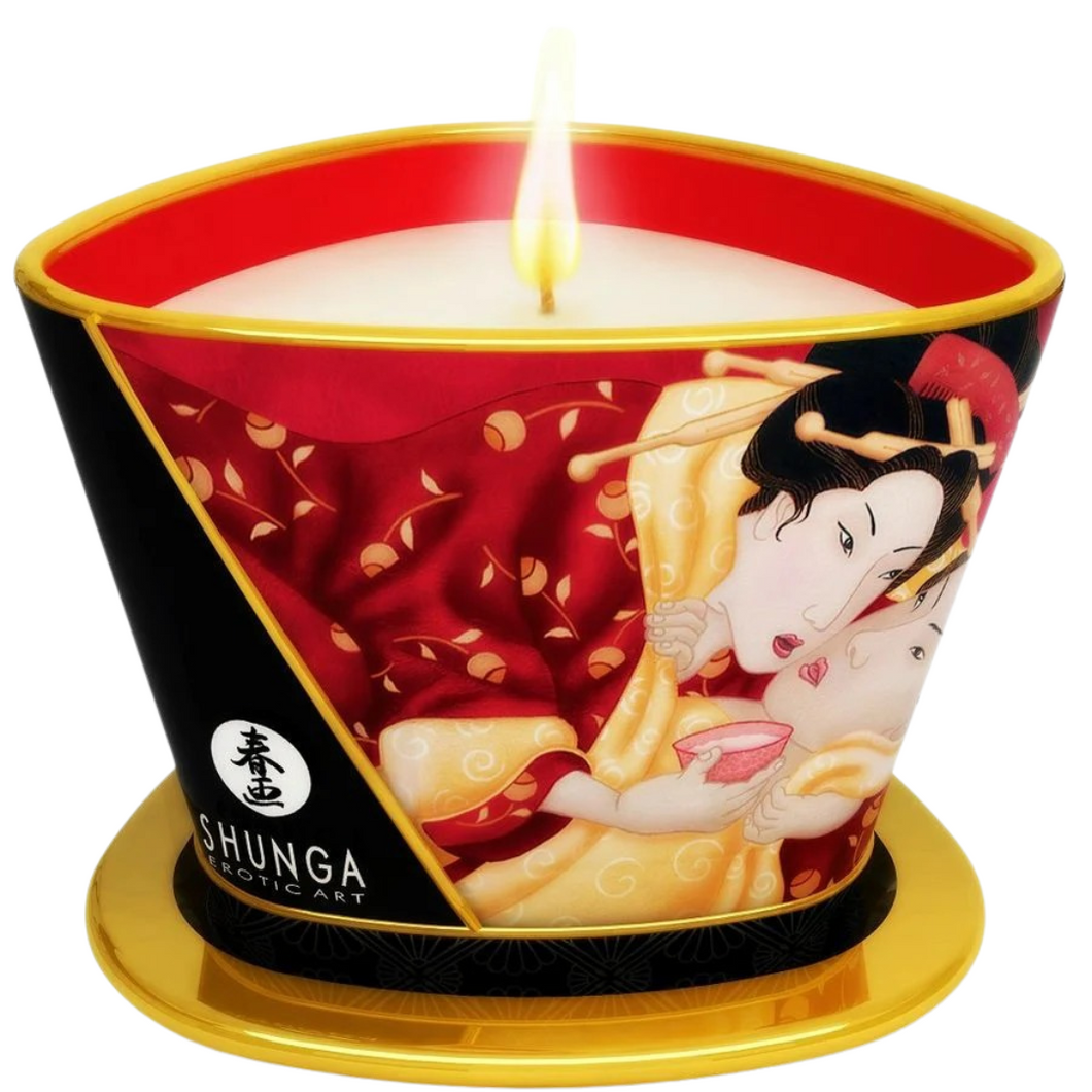 Vela Massagem Shunga Aroma Morango 170ml
