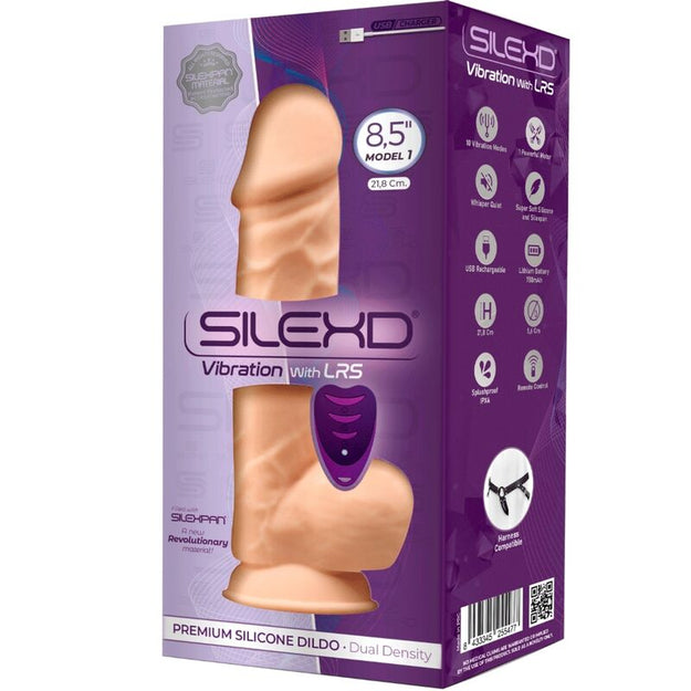 Vibrador Realístico Usb Silicone Memória SilexD 8.5 Bege Controlo Remoto 