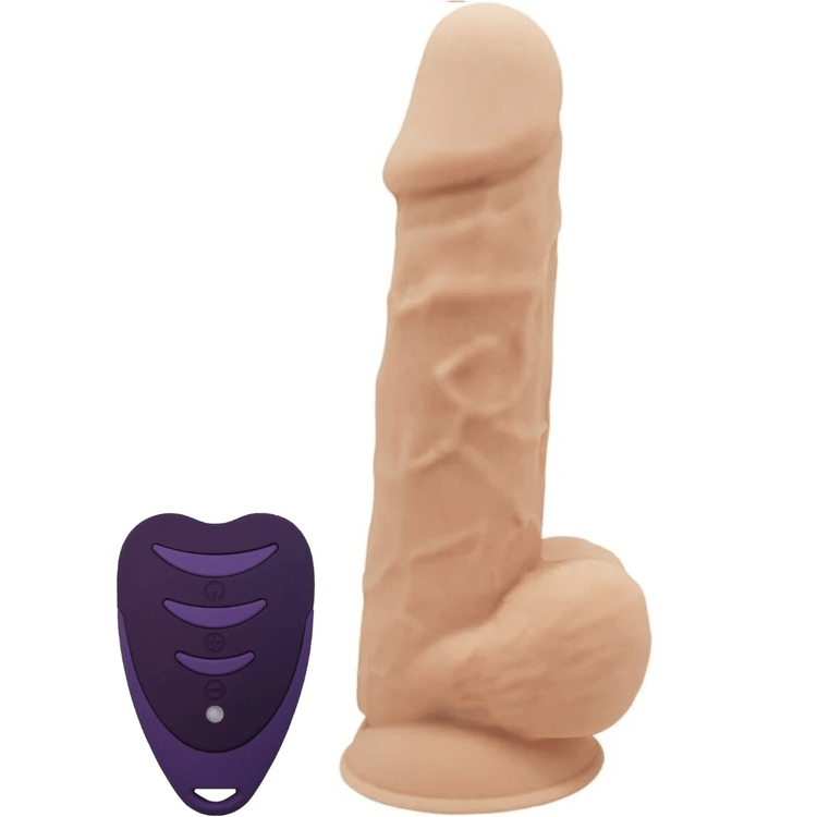 Vibrador Realístico Usb Silicone Memória SilexD 8.5 Bege Controlo Remoto