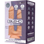 Vibrador Usb Duplo Silicone Memória SilexD l Bege