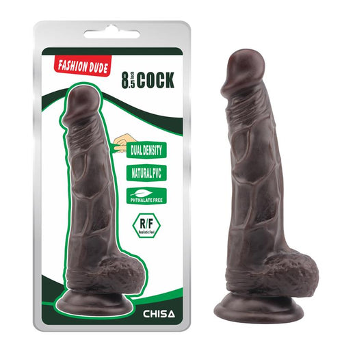 Dildo Silicone Dupla Densidade Fashion Dude Preto 16x4cm