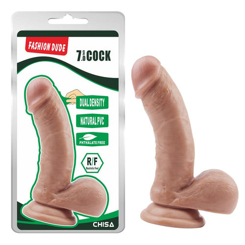 Dildo Silicone Dupla Densidade Fashion Dude Bege 14.5x4cm