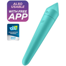 Carregar imagem no visualizador da galeria, Bala Vibração Usb Satisfyer Ultra Power Bullet 8 Turquesa Controlo Remoto App
