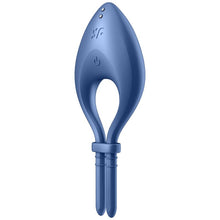 Carregar imagem no visualizador da galeria, Anel Peniano Vibração Usb Tamanho Ajustável Satisfyer Bullseye Azul Controlo Remoto App
