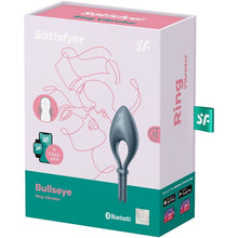 Carregar imagem no visualizador da galeria, Anel Peniano Vibração Usb Tamanho Ajustável Satisfyer Bullseye Cinza Controlo Remoto App
