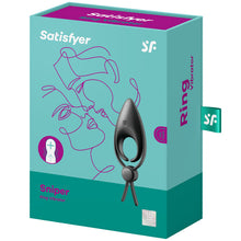 Carregar imagem no visualizador da galeria, Anel Peniano Duplo Vibração Usb Tamanho Ajustável Satisfyer Sniper Preto
