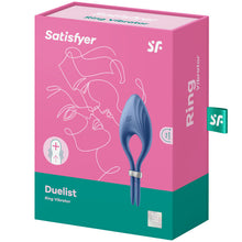 Carregar imagem no visualizador da galeria, Anel Peniano Vibração Usb Tamanho Ajustável Satisfyer Duelist Azul
