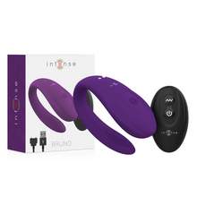 Carregar imagem no visualizador da galeria, Vibrador Para Casal Usb Intense Bruno Roxo Controlo Remoto
