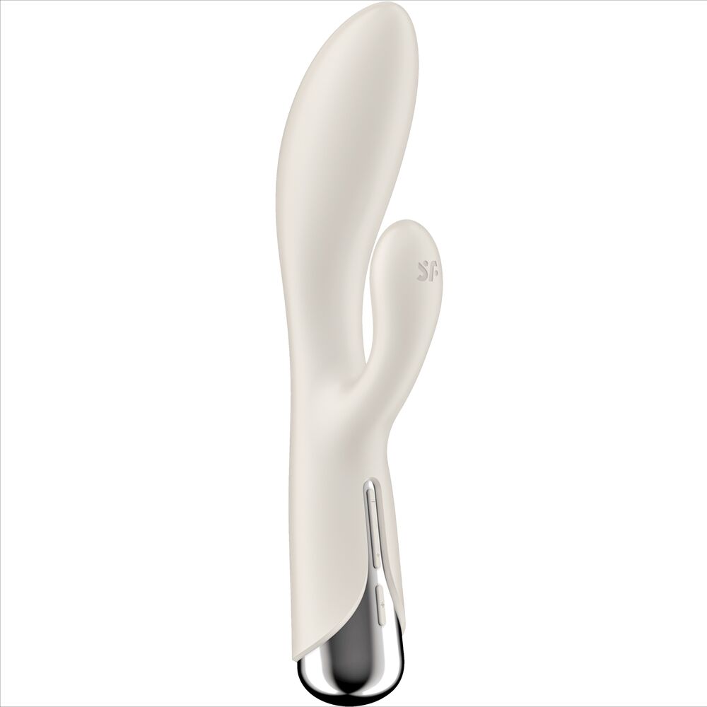 Vibrador Usb Movimento Rotação Satisfyer Spinning 1 Bege