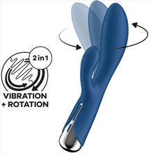 Carregar imagem no visualizador da galeria, Vibrador Usb Movimento Rotação Satisfyer Spinning 1 Azul
