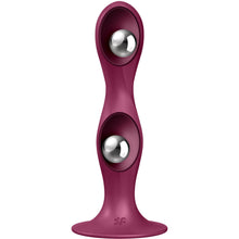 Carregar imagem no visualizador da galeria, Dildo Bolas Chocalho Satisfyer Double Barr-R Vermelho 15x4cm
