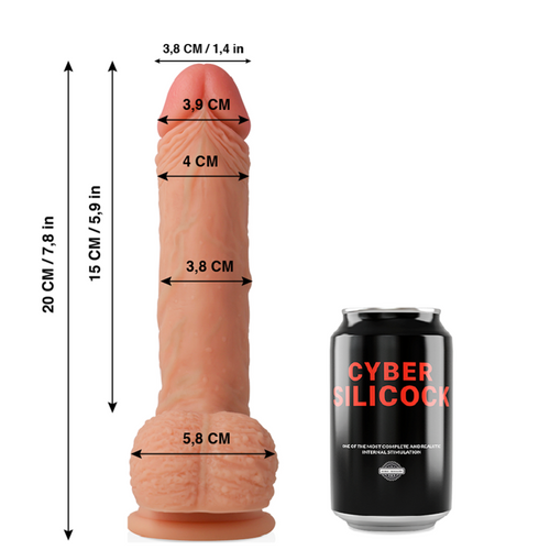 Dildo Silicone Dupla Densidade Cyber Silicock Freeman 15x4cm