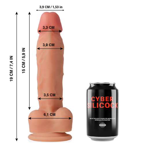 Dildo Silicone Dupla Densidade Cyber Silicock Oliver 15x4cm