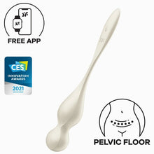 Carregar imagem no visualizador da galeria, Bola Kegel Dupla Vibração Usb Satisfyer Love Birds 1 Branco Controlo Remoto App
