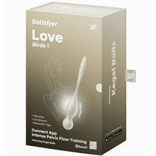 Carregar imagem no visualizador da galeria, Bola Kegel Dupla Vibração Usb Satisfyer Love Birds 1 Branco Controlo Remoto App
