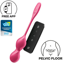 Carregar imagem no visualizador da galeria, Bola Kegel Dupla Vibração Usb Satisfyer Love Birds 2 Rosa Controlo Remoto App
