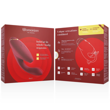 Carregar imagem no visualizador da galeria, Estimulador Duplo Usb Sucção Womanizer Duo 2 Vermelho
