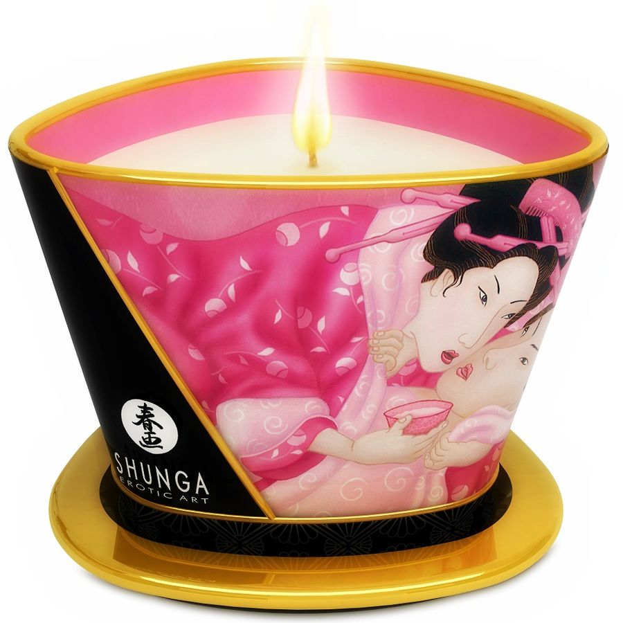 Vela Massagem Shunga Aroma Rosas 170ml