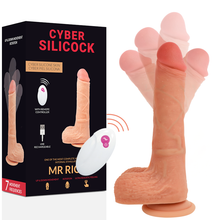 Carregar imagem no visualizador da galeria, Vibrador Realístico Usb Movimento Telescópico e Rotação Cyber Silicock Mr.Rick Controlo Remoto
